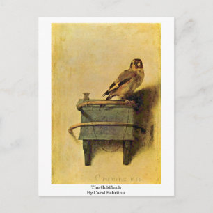Cartão Postal O Goldfinch. Por Carel Fabritius