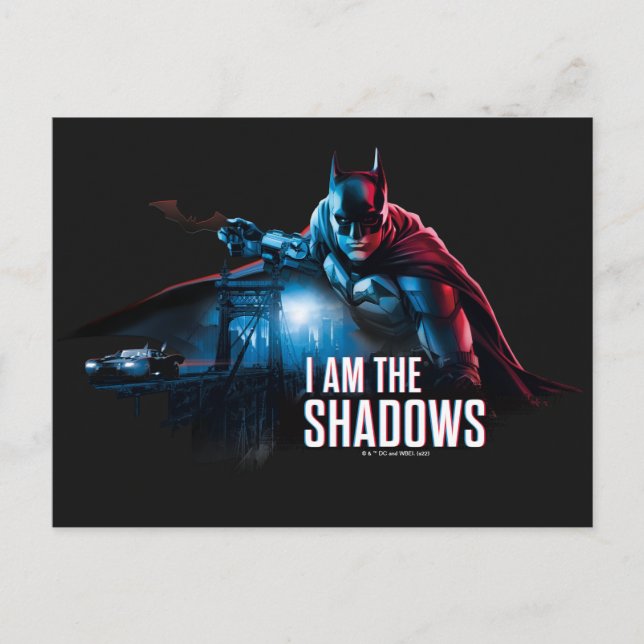 Cartão Postal O Gráfico do Personagem Batman - Eu Sou As Sombras (Frente)
