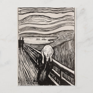 Cartão Postal O Gritar (1895) Edvard Munch Woodcut Fine Art
