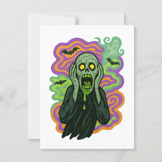 Cartão Postal O Gritar - Cartoon Zombie