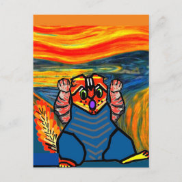 Cartão Postal O Gritar de Munch, Cat Art Parody
