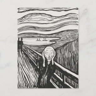 Cartão Postal O Grito de Edvard Munch Preto e Branco