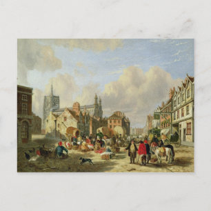 Cartão Postal O Haymarket, Norwich, 1825 (óleo sobre painel)