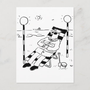 Cartão Postal O Homem do Chupa-Chupa está tomando sol. Surrealis