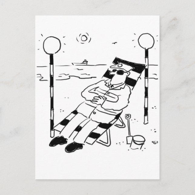 Cartão Postal O Homem-Lupa-Lupa está tomando banho de sol. Surre (Frente)