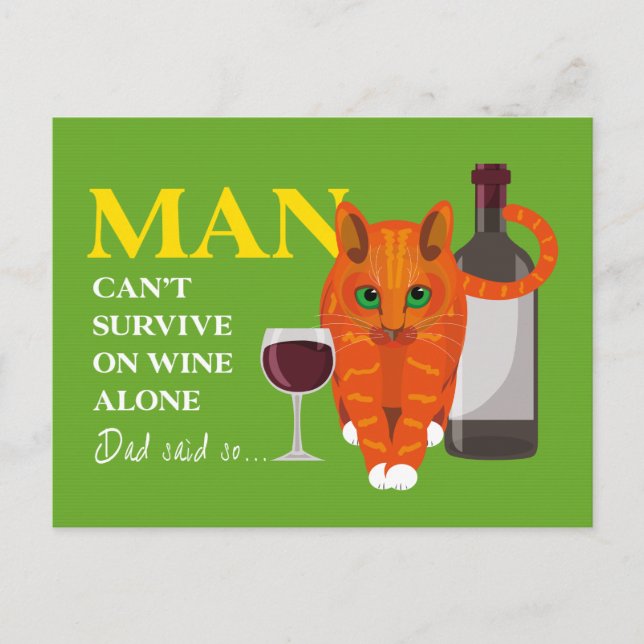 Cartão postal 'O homem não pode sobreviver apenas  (Frente)