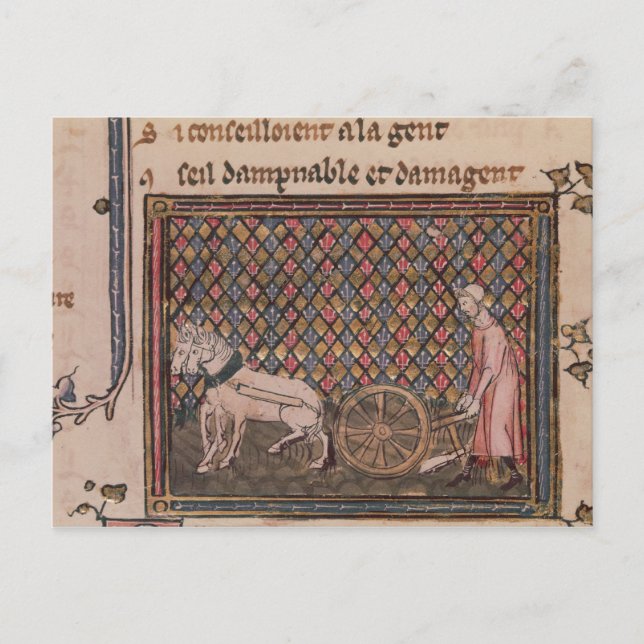 Cartão Postal O Homem Obrigado a Trabalhar para Viver (Frente)