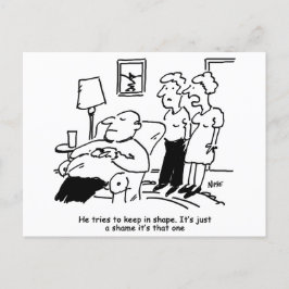 Cartão Postal O Homem tenta manter a forma. Engraçado