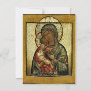 Cartão Postal O ícone ortodoxo da Mãe de Deus Vladimirskaya