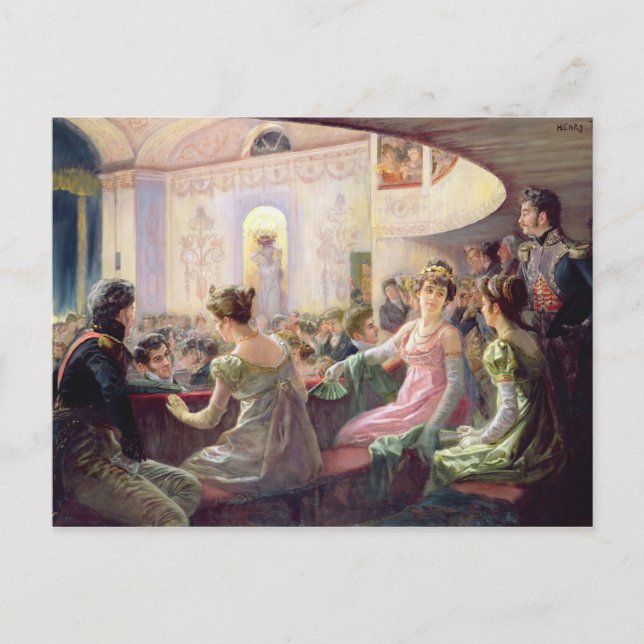 Cartão Postal O intervalo no teatro (Frente)