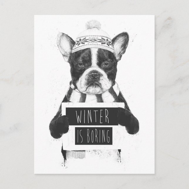 Cartão Postal O inverno é chato (Frente)