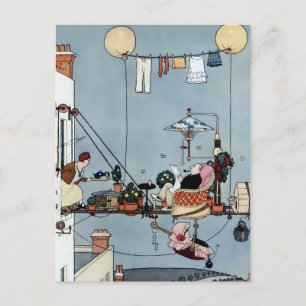 Cartão Postal “O Jardim Dobrável” por W Heath Robinson
