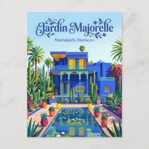 Cartão Postal O Jardim Majorelle Marrocos