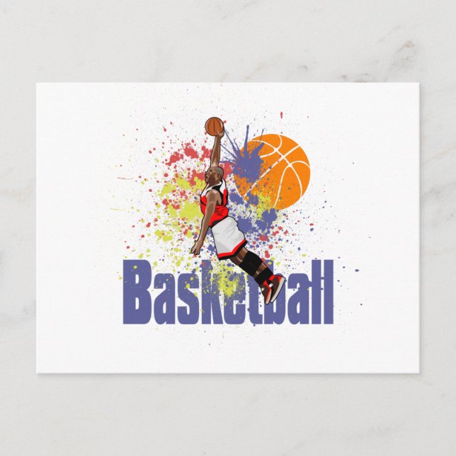 Cartão Postal O jogador de basquetebol com pintura espirra (Frente)