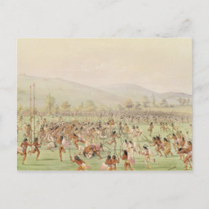 Cartão Postal O jogo de bola indiano, c.1832