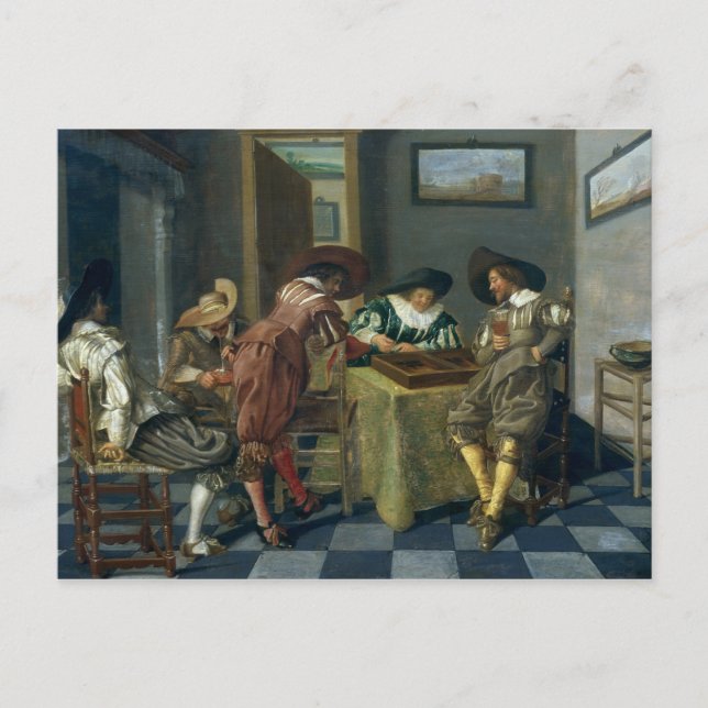 Cartão Postal O jogo do gamão (Frente)