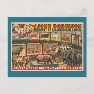 Cartão Postal O John Robinson Maior, A Menagerie Mais Completa