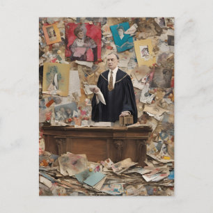 Cartão Postal O Juiz das Regras sobre Arte Gerada por AI