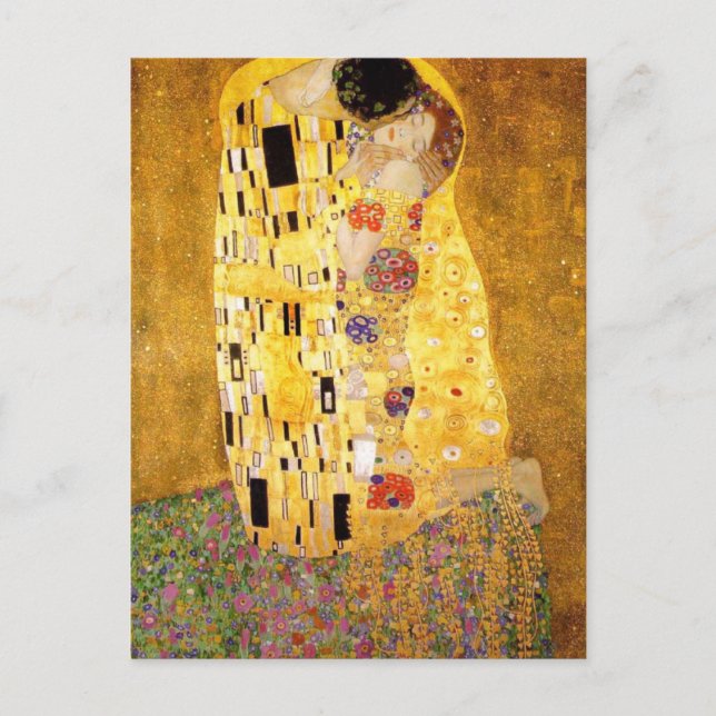 Cartão Postal O Kiss Gustav Klimt (Frente)