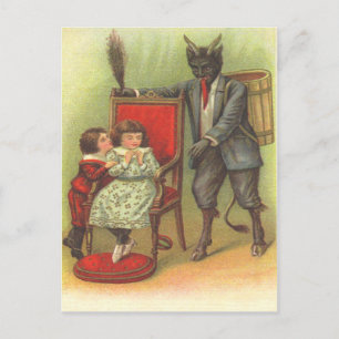 Cartão Postal O Krampus Vem Para as Crianças Más