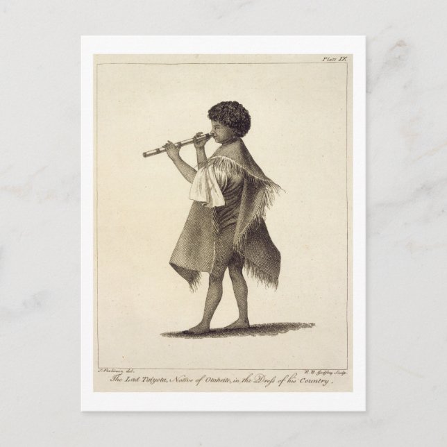 Cartão Postal O Lad Taiyota, Nativo de Otaheite, no Vestido (Frente)