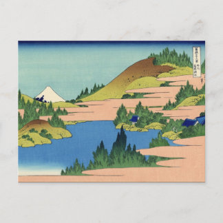 Cartão Postal O lago de Hakone, Província de Sagami (por Hokusai