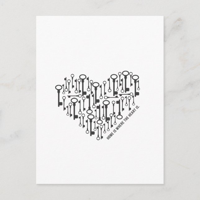 Cartão Postal O lar é onde está o coração (Frente)