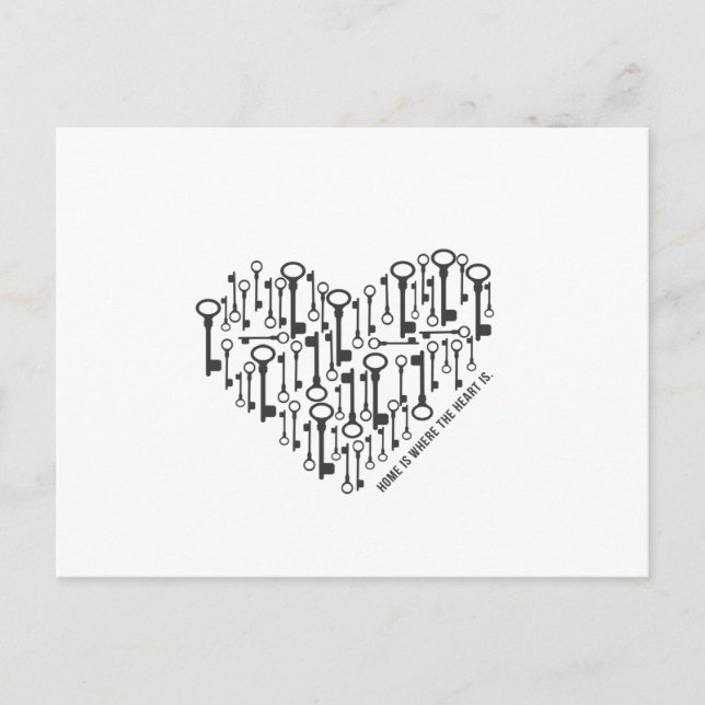 Cartão Postal O lar é onde está o coração (Frente)