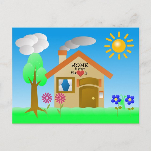 Cartão Postal O lar é onde está o coração (Frente)