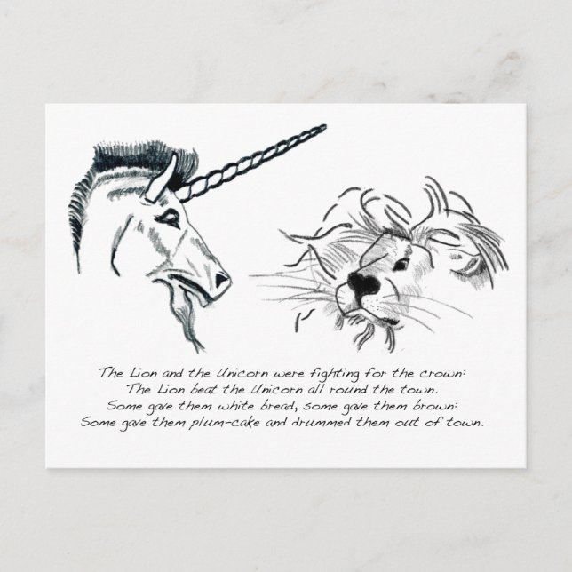 Cartão Postal O Leão e o Unicórnio (Frente)
