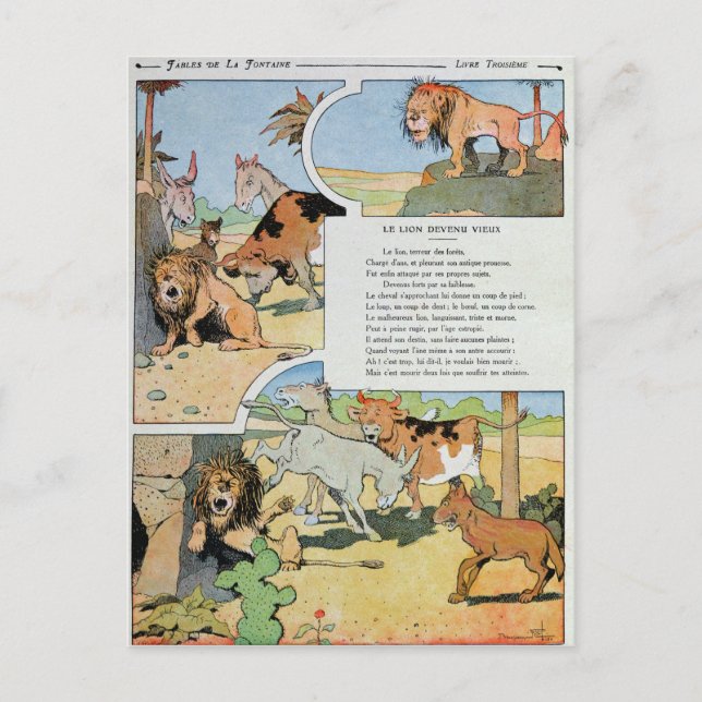 Cartão Postal O Leão Envelhecido, das Fábricas (Frente)