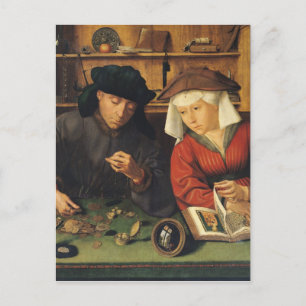Cartão Postal O Lender do Dinheiro e a Esposa dele, 1514