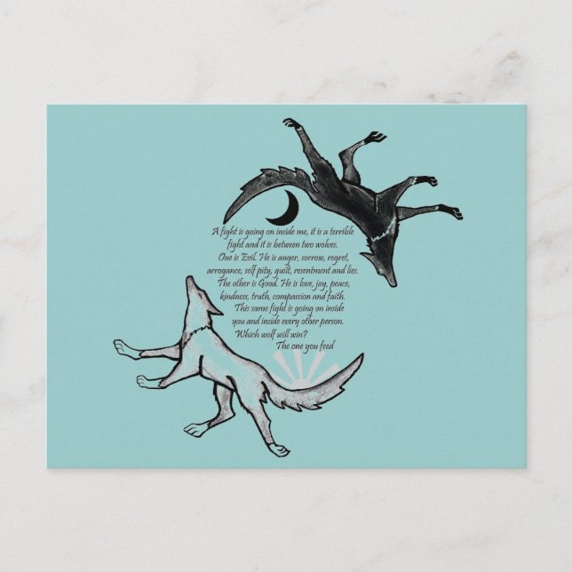 Cartão Postal O Lobo que Alimenta (Frente)