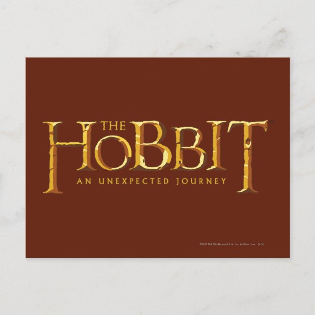 Cartão Postal O logotipo de hobbit é Dourado (Frente)