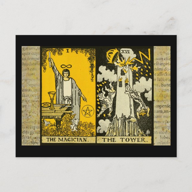 Cartão Postal O Mágico e a Torre Tarot 2 (Frente)