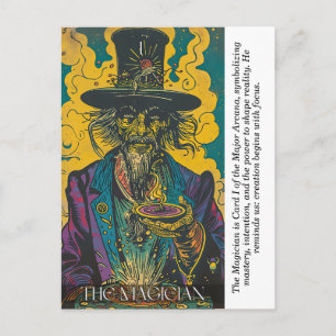 Cartão Postal O Mágico Tarot Vintage Místico Arcanos Maiores