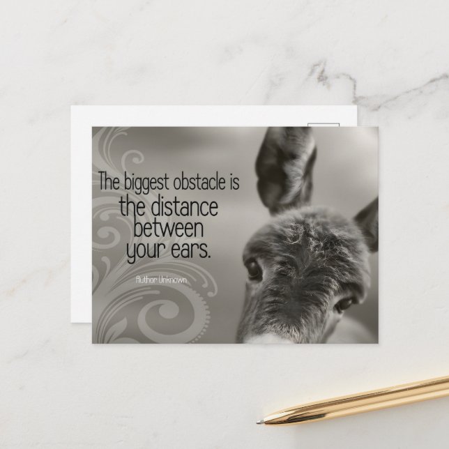 Cartão Postal "O maior obstáculo" Citação Inspiracional (Frente/Verso In Situ)