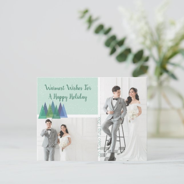 Cartão Postal O Mais Quente Deseja Teal Moderno | Feriado de 2 F (Em pé/Frente)