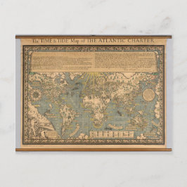 Cartão Postal O mapa da Carta Atlântica