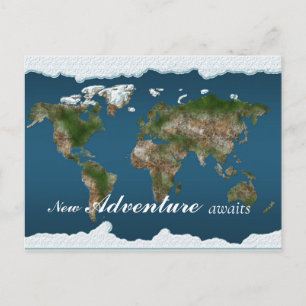 Cartão Postal O mapa da Terra Nova aventura aguarda