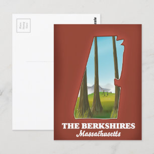 Cartão Postal O mapa de Berkshires Massachusetts
