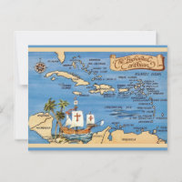 O Mapa do Caribe Postcard