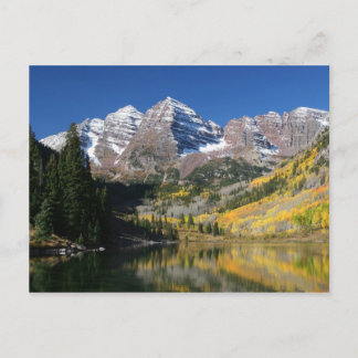 Cartão Postal O Maroon Bells no outono...
