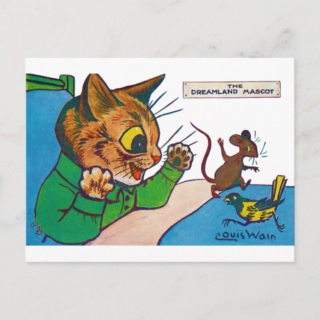 Cartão Postal O Mascote Dreamland, Louis Wain (Frente)
