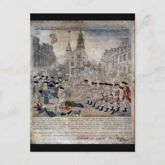 Cartão Postal O Massacre de Boston por Paul Revere 1770