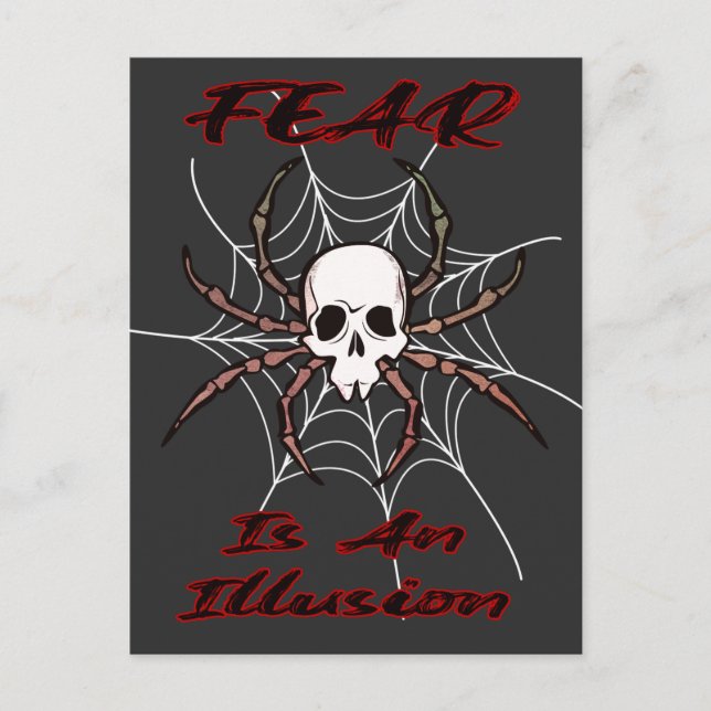 Cartão Postal O Medo É Uma Ilusão - Aranha-Caveira Assustadora (Frente)