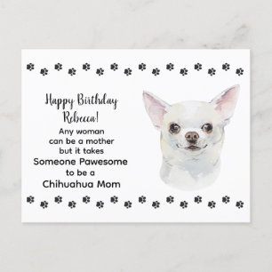 Cartão Postal O melhor cachorro Chihuahua mamãe feliz aniversári