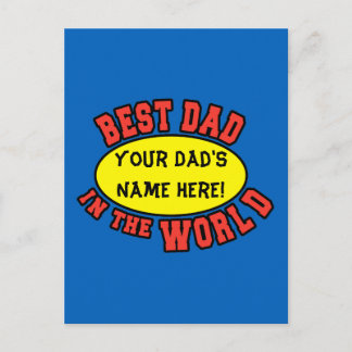 Cartão Postal O melhor Pai do mundo personaliza o Dia de os pais