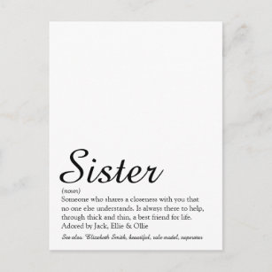 Cartão Postal O melhor roteiro de definição de irmã do mundo