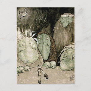 Cartão Postal “O Menino e os Trolls” Aquarela de John Bauer